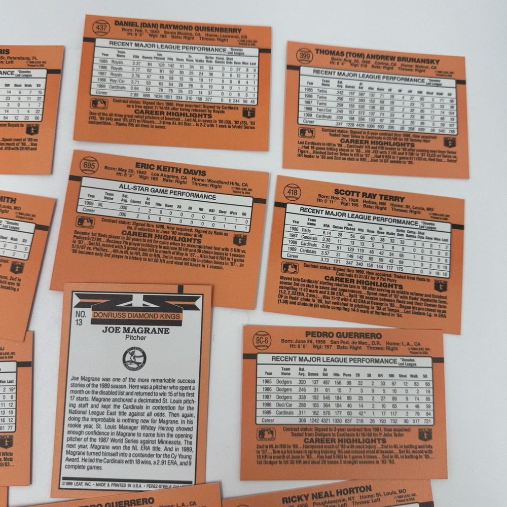 1990 Donruss Baseball Trading Card Lot Of 32 Cards Assorted Players - Picture 9 of 13